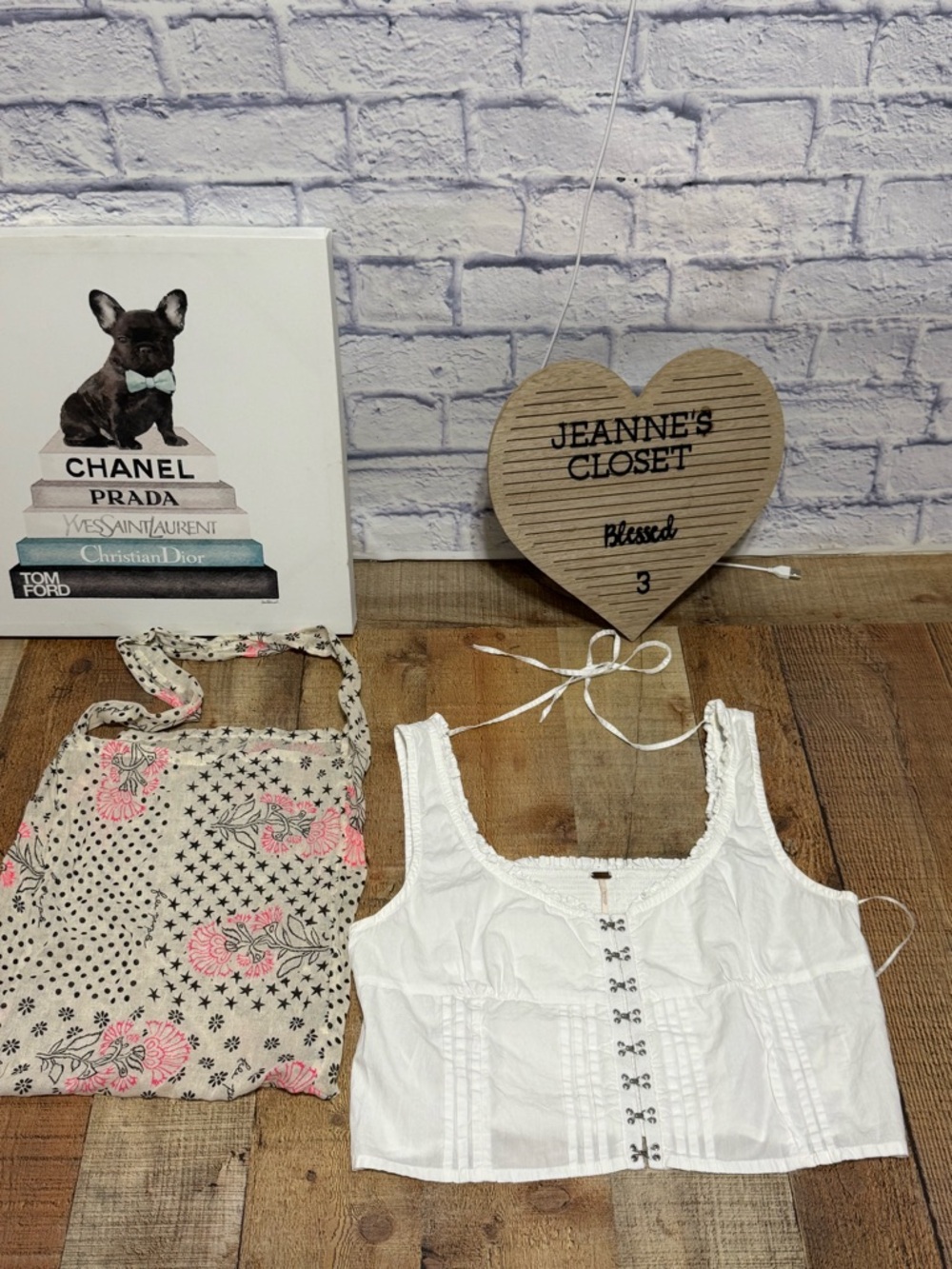 Free People Amelia white Corset Sleeveless Top Size L Cottage Core Romantic Farm - Picture 8 of 13